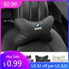 2025 Caliente Reposacabezas de Asiento de Coche Almohada Soporte Lumbar Cervical de Cuero Cojín Trasero Para E90 E60 E46 E39 F30 F10 E87 X3 X4 X5 X1 G30