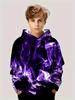 Kinderkleidung Jungen Hoodies Langarm 3D Flammendruck Kinder Frühling Herbst Kleidung Beiläufige Stilvolle Junge Mädchen Kleidung Pullover Tops