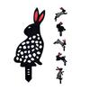 Garden Stake Black Rabbit Shape Lifelike Acrylic Garden Decorative Stake for Yard