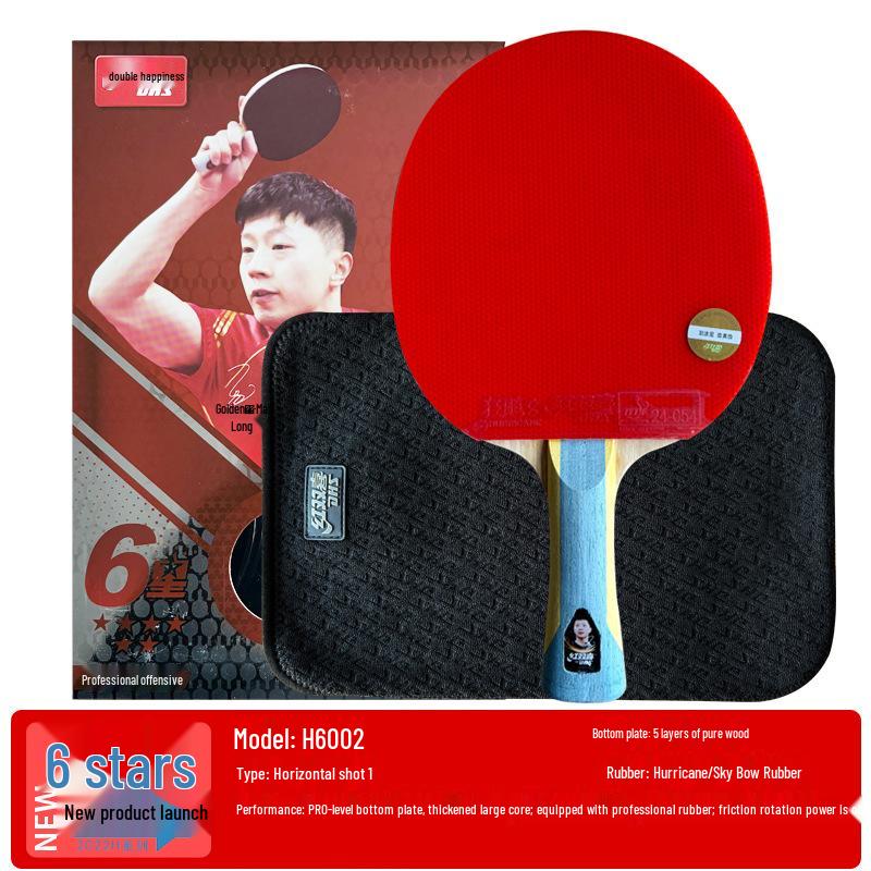 Double Happiness 6-Star Professional Table Tennis Racket for Students and Beginners