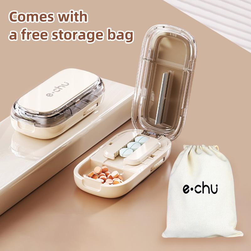Health Pills Case Quarter Pill Cutter Storage Box Portable Medicine Tablet Medicine Dustproof Divider for Small Pills and Large