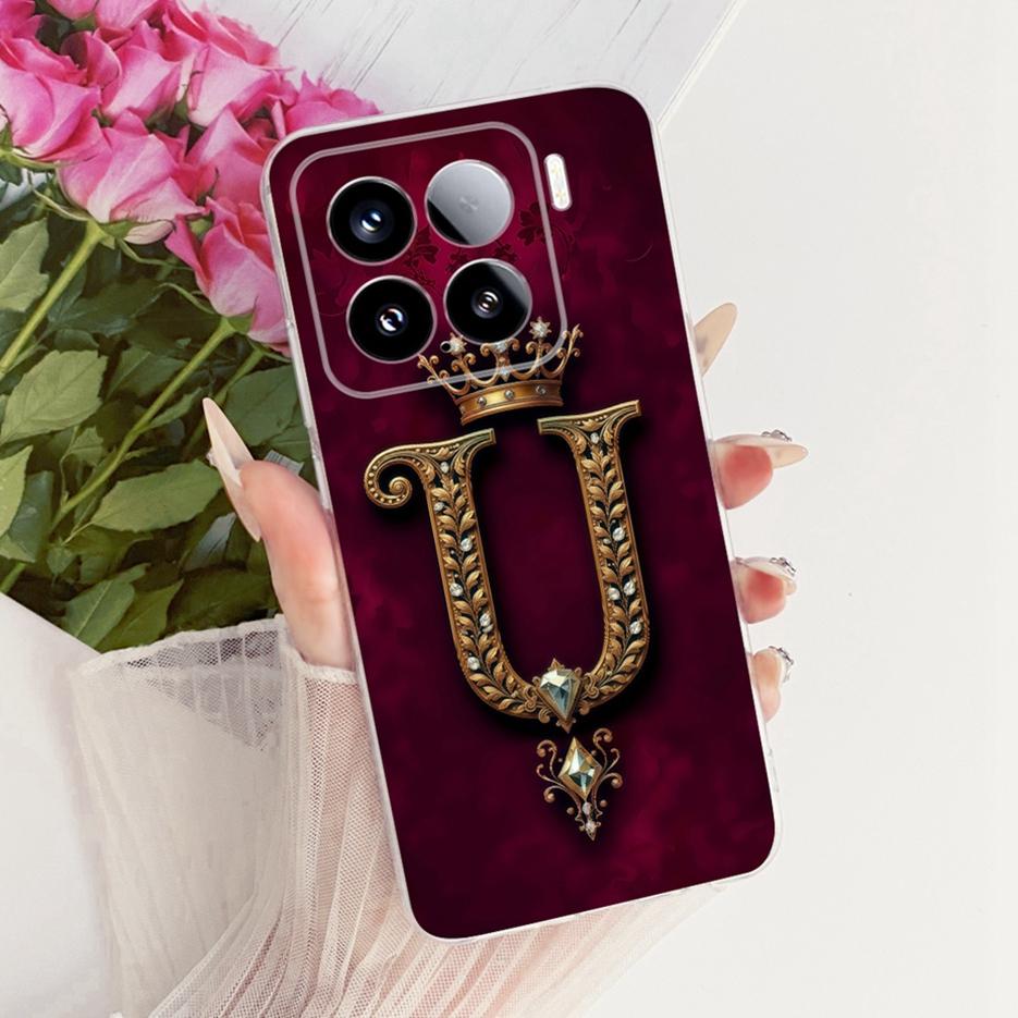 For Xiaomi Mi 15 Pro Case Luxury Crown Letters Cover Clear Silicone Soft Slim Phone Case For Xiaomi 15 Pro Mi15 Pro Fundas Coque