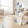 Funny Long Rod Electric Cat 360° Swivel with Suction Cup Self-entertaining Steel Wire Automatic Cat Teaser Home Use