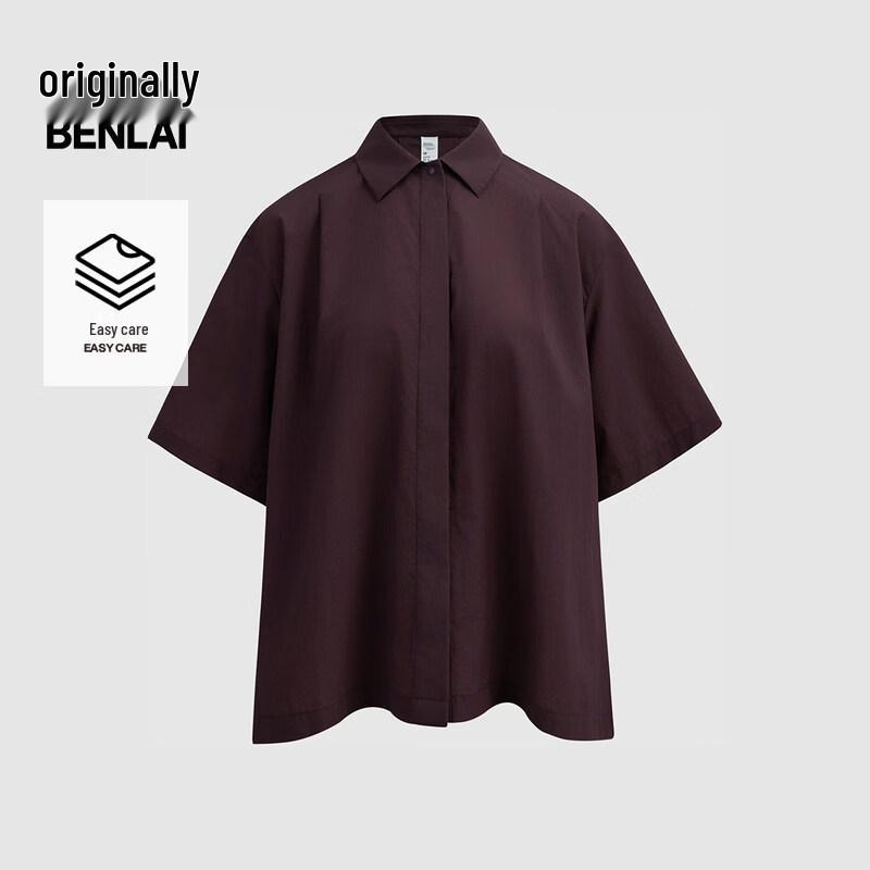 

Женская рубашка Benlai 2026 Весна, легко ухаживать, с коротким рукавом, с воротником S