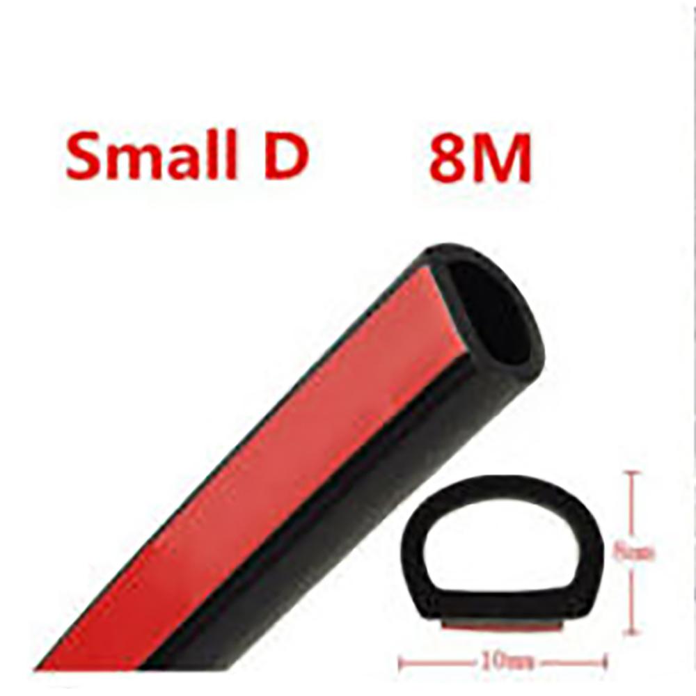 8M Small D Shape Strip Trim Rubber Weatherstrip Car Door Window EPDM Tape Edge