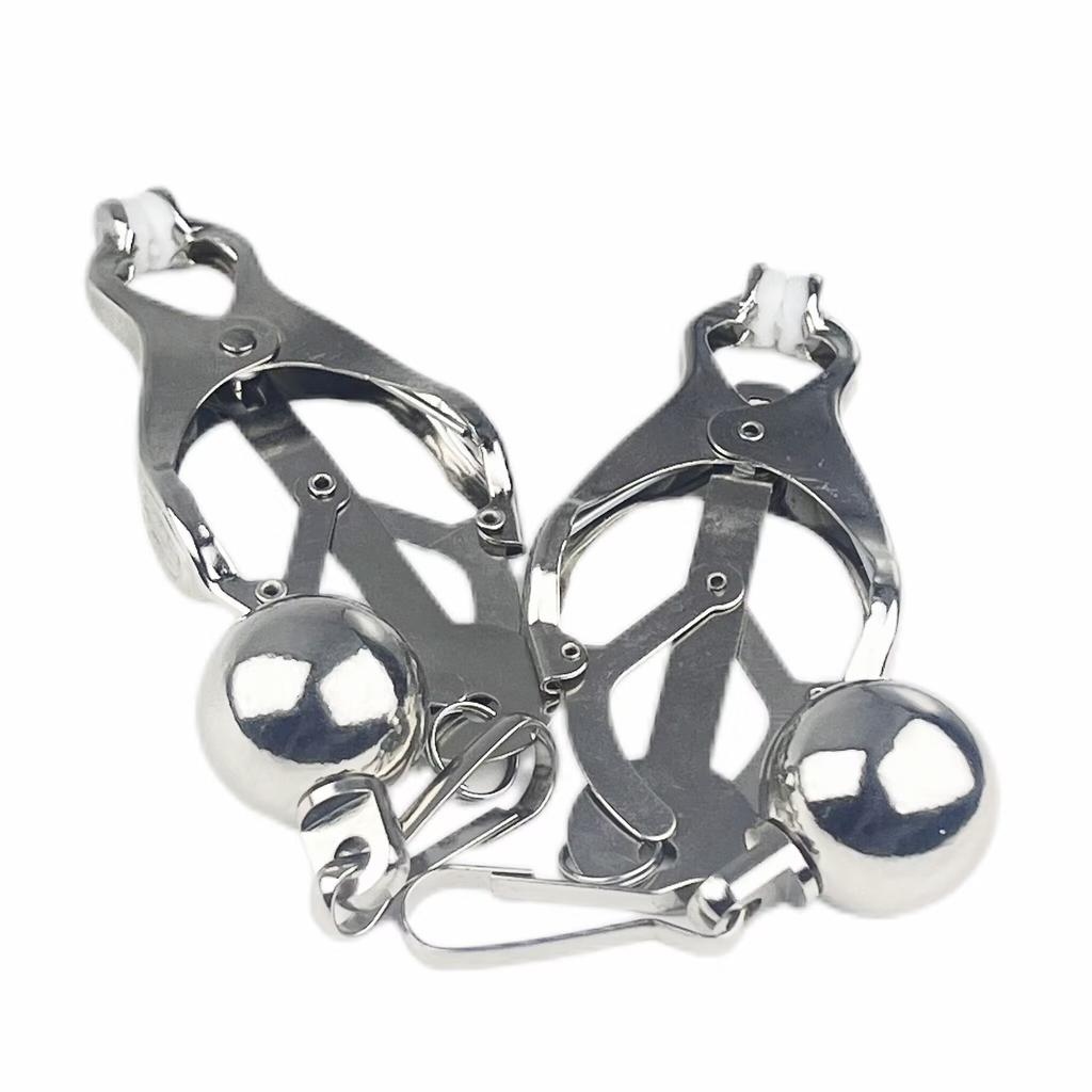 Pince à mamelon en métal avec chaîne de Clitoris en métal pour femmes, fétiche au sein, pince à lèvres, masseur de Stimulation, produit sexuel de Bondage Bdsm