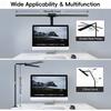 Home LED Eye-Care Reading Desk Lamp with Memory Timer Function 3200K-6500K Stepless Dimming 1800LM 2-Head PC Monitor Table Light