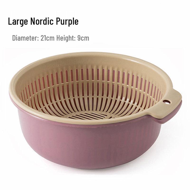 

Двухслойная круглая пластиковая корзина для слива овощей и дуршлаг - Кухонная раковина для мытья