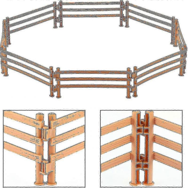 Plastic Farm Fence Toy Set 40Pcs for Horse Corral Barn Paddock Playset