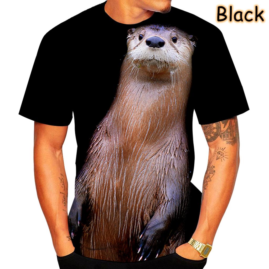 New Fun Otter 3D Printed T-shirt Summer Unisex Loose Fashion Casual T-shirt Mens Casual Streetwear Oversized Tees Tops