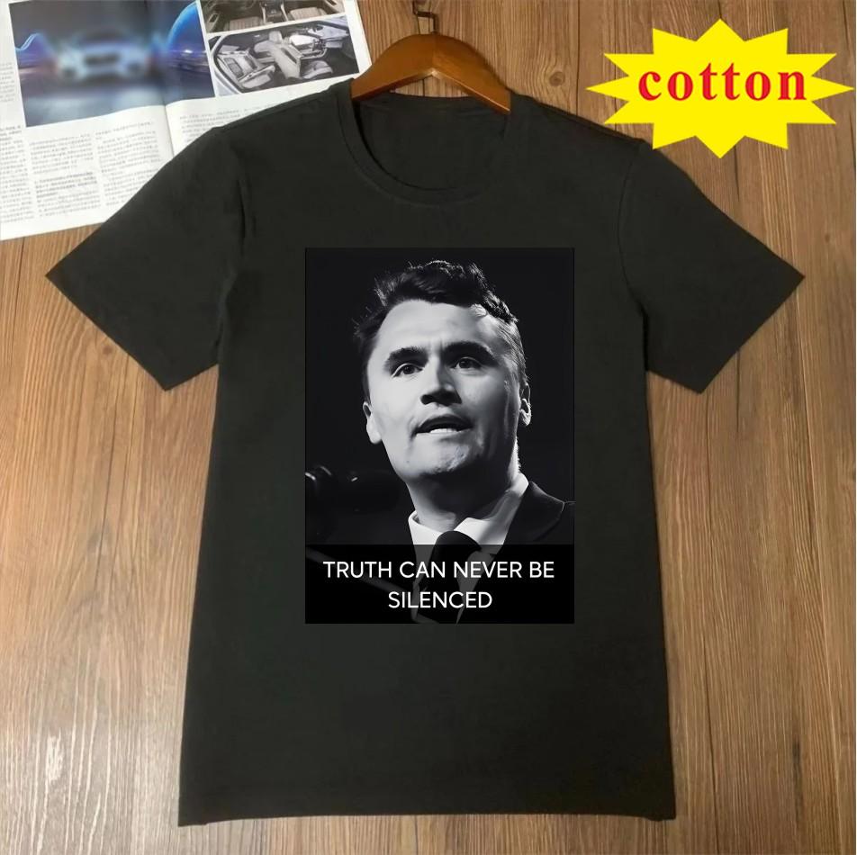 Charlie Kirk Commemorative Printed Tshirt With American Commemorative Style Unisex Casual Short Sleeved Shirt
