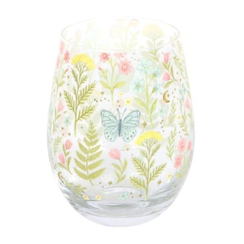 Something Different Luna Bloom Floral 450ml Stemless Glass