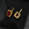 A Pair Of Vintage And Elegant Ruby Hanging Earrings, Able Jewelry For Women's Wedding Banquets