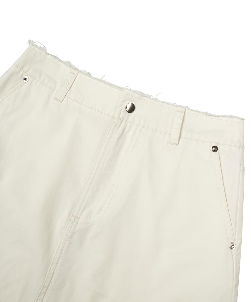 Pallet Long Cargo Shirred Skirt Ivory