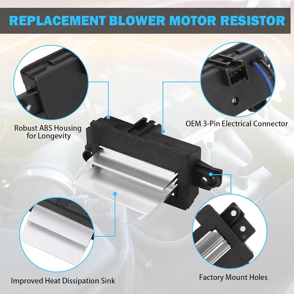 AC Blower Motor Resistor Blower Control Module, Fit For 2003-2007 Chevrolet Silverado Avalanche Suburban Tahoe, GMC Sierra Envoy Yukon, Cadillac