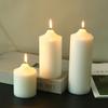 Ivory Smokeless Pillar Candle for Emergencies, Dinner, Birthdays & Weddings - Durable Cylindrical Design