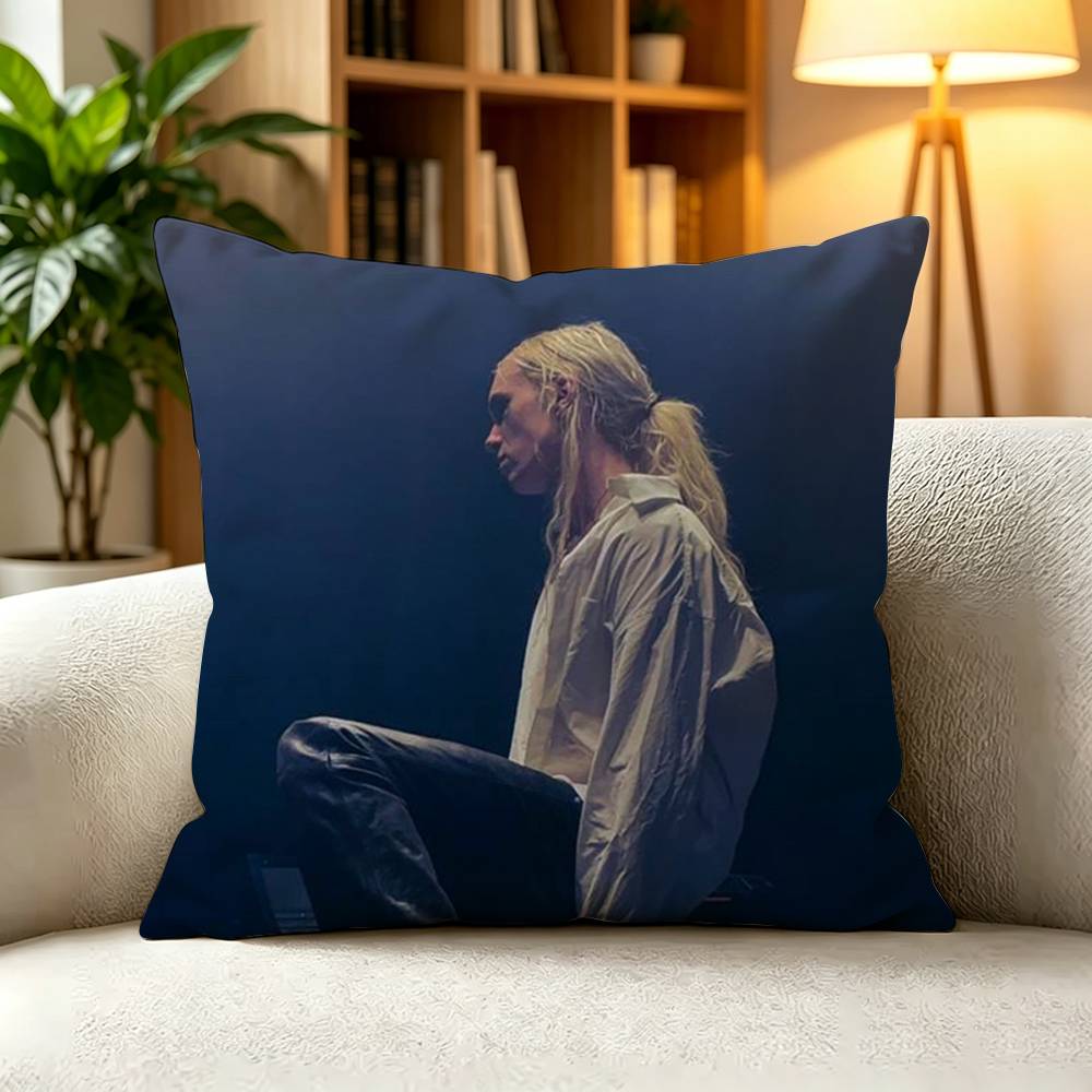 hollis Hyperpop Rage Rap Artist Square DoubleSided printed Pillow Case Bedroom Bedside Pillow Sofa Cushion Cover