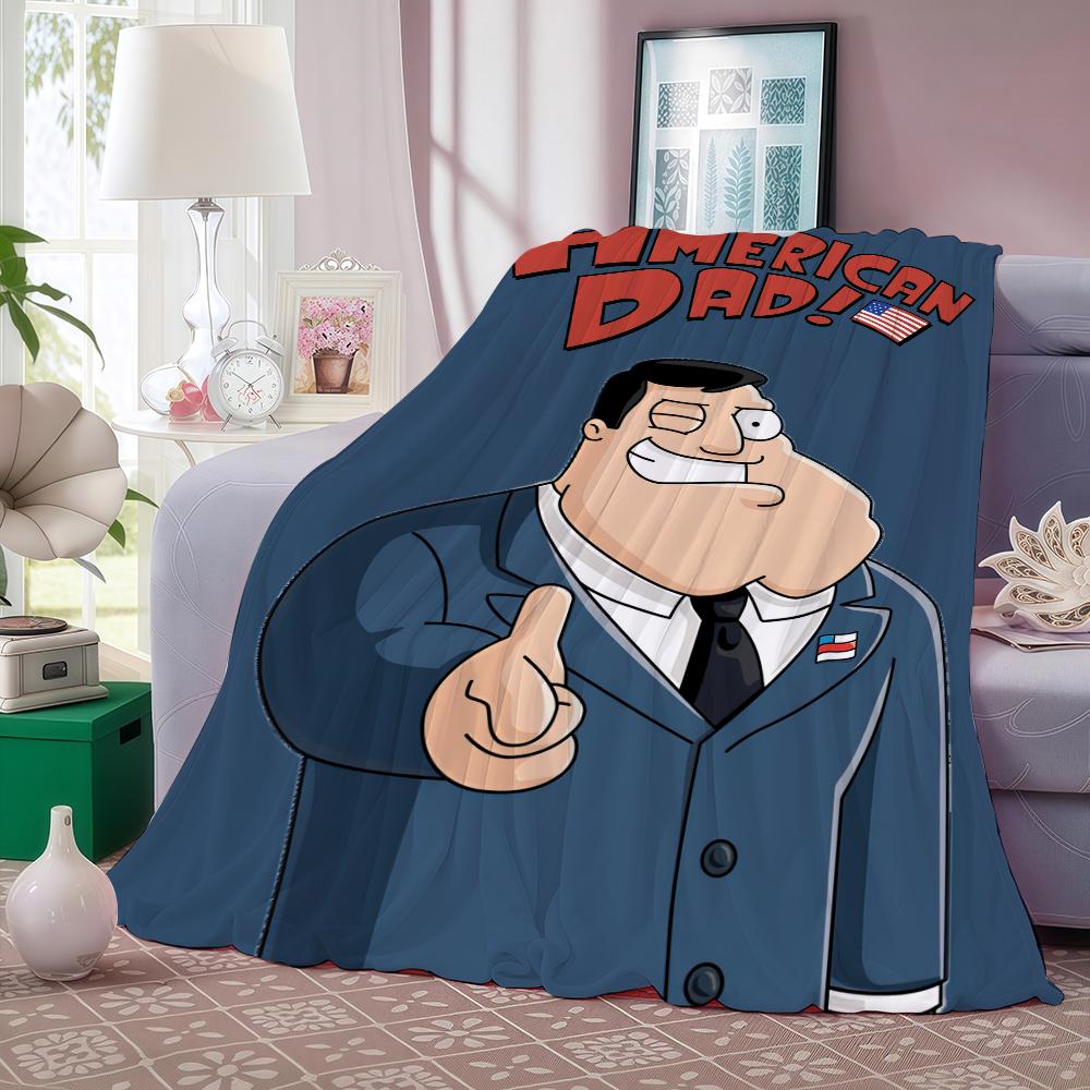

Cartoon A-American D-Dad Sence Comedy Blanket Warm And Soft Suitable For Bedroom Living Room Sofa Bed Office Travel Camping 50x60in