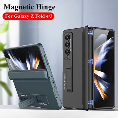 Case For Samsung Galaxy Z Fold 4 3 2 Magnetic Adsorption Hinge Pen Holder Protection Phone Cover Kickstand Hard Plastic Case