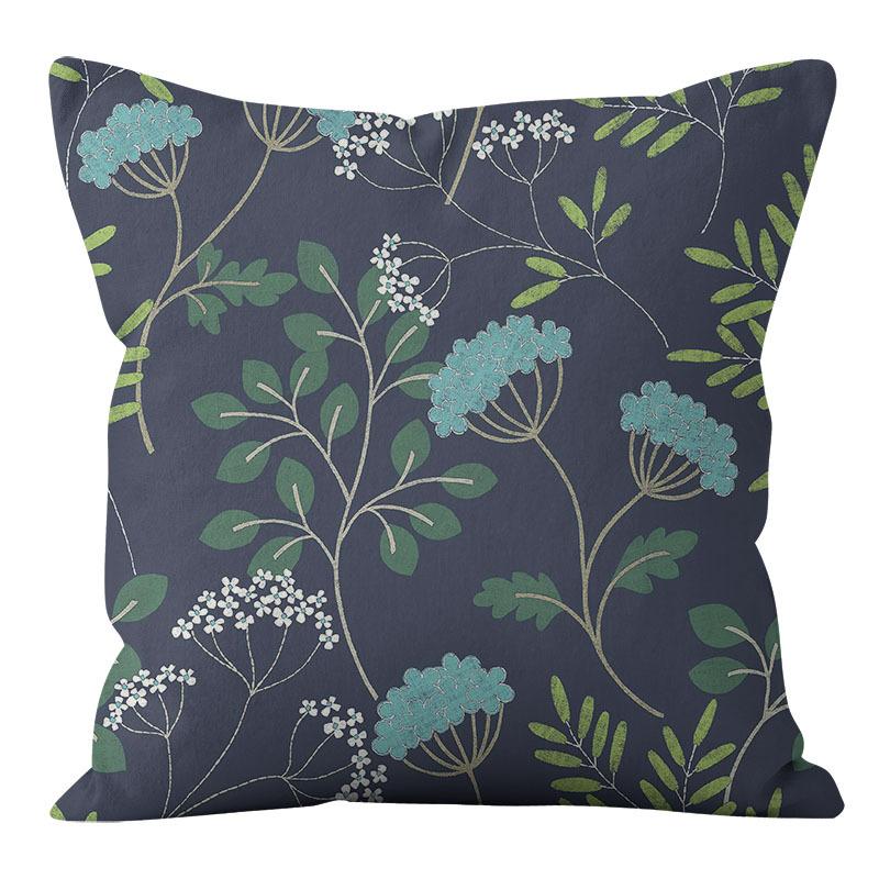 American Blue Retro Cotton Linen Single-sided Pillow Case Sofa Living Room Bedroom Cushion Pillow Home Waist Pillow
