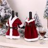 Creative Christmas Wine Bottle Cover Velvet Dress Clothes Set Wine Bottle Ornaments Bag Xmas Party Dinner Table Decoration Gifts