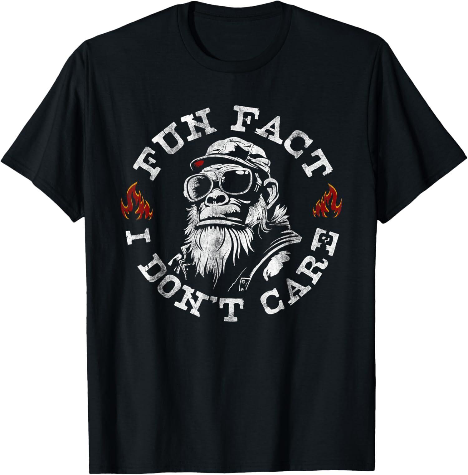 NEW LIMITED Fun Fact I Don t Care Cool Grandpa Swag Gorillas T-Shirt S