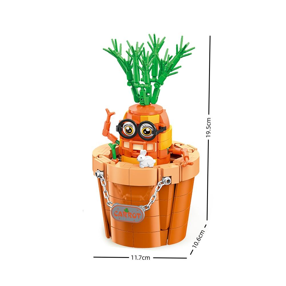 KNEW BUILT Carrot Potato DIY Potted Plant Model Building Block Toys-Great for Early LearningDesk & Home DecorFestival Present