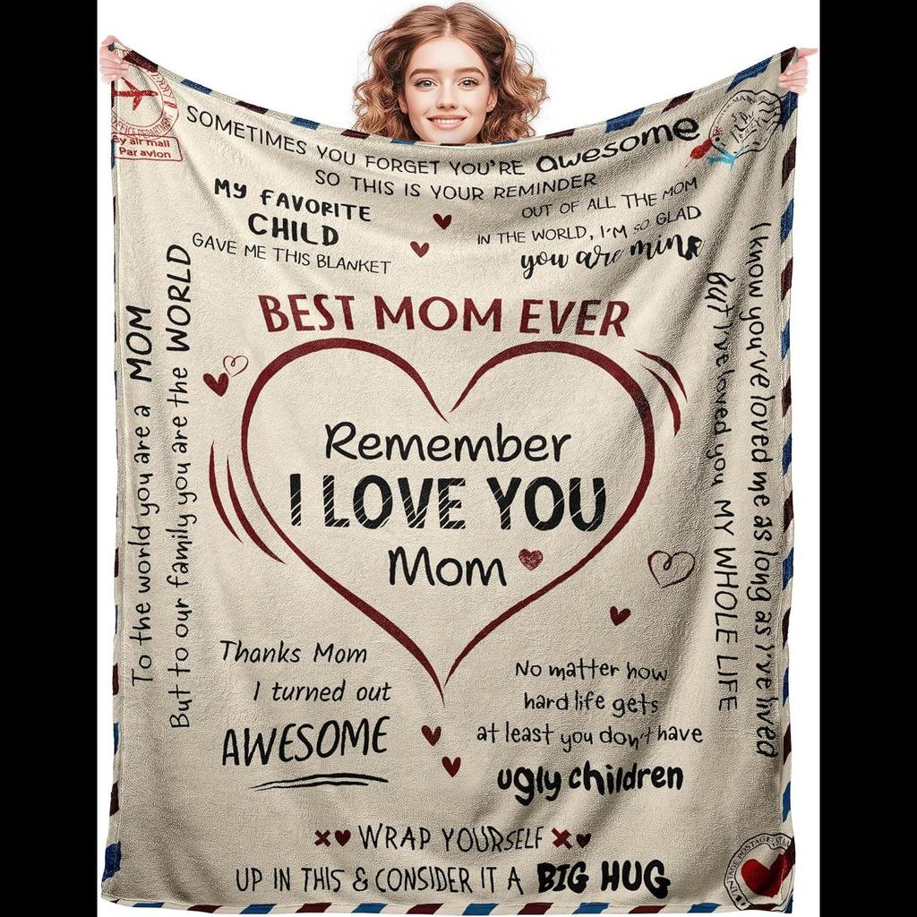 Funny Birthday Gift for Mom Soft Flannel Throw Blanket X Home Textiles Cozy Warm Throws for Living Room Sofa Bed