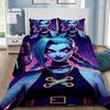 Anime Arcane Bettwäsche-Set 3D-Druck LOL Jinx Schlafzimmerdekoration für Erwachsene Jungen Mädchen Bettbezug-Set Einzel- Doppelbettgröße