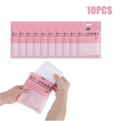 חבילה של 10 יחידות כיסוי אמבטיה חד פעמי נייד, שקית פלסטיק גדולה לכיסוי אמבטיה, לאמבטיות ביתיות ובבתי מלון