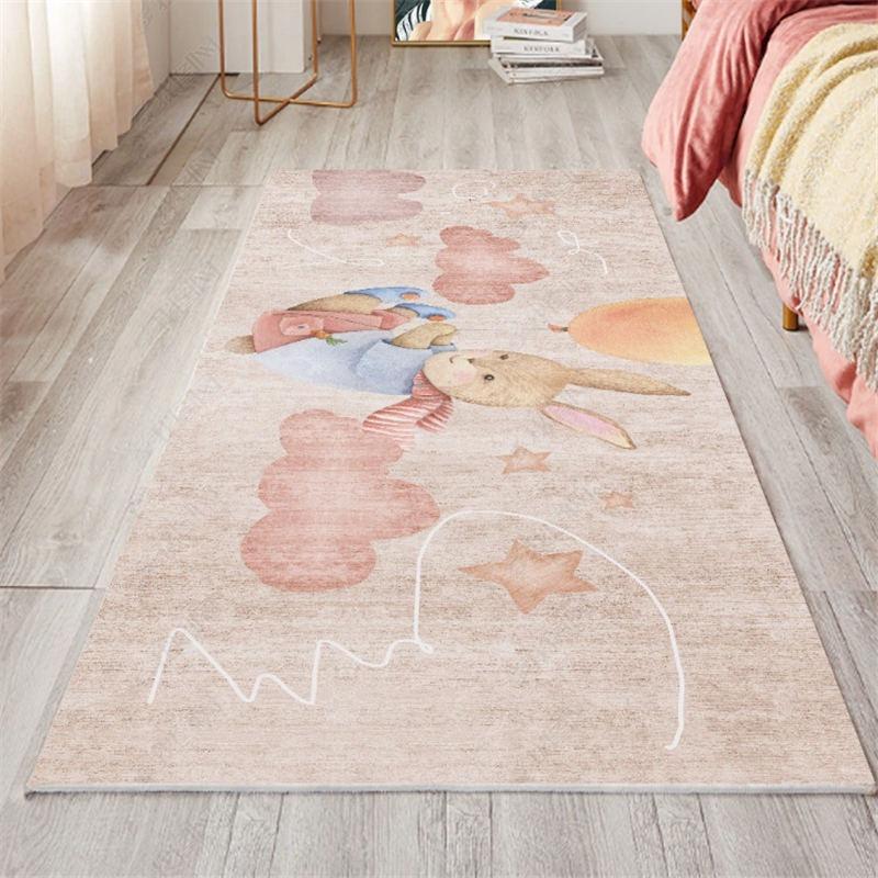 

Luxury Retro Carpet Living Room Coffee Table Mat American European Style Bedroom Bedside Blanket Area with Abstract Art Style 40X60CM