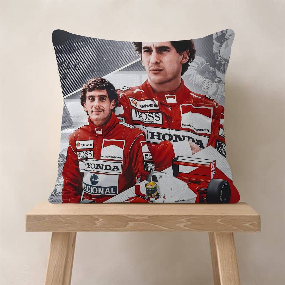 1Pc Ayrton Tacing Driver Senna Cushion Cover Inches Farmhouse Decor Home Throw Pillow Covers For Couch Decorations