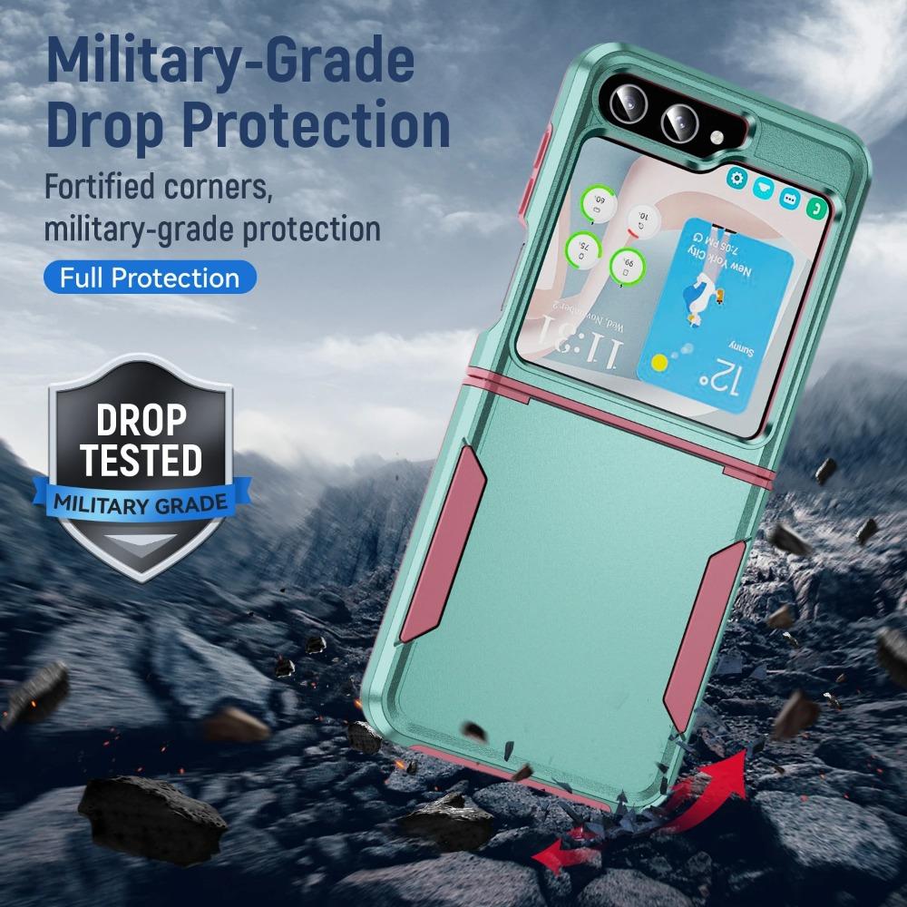 3 In 1 Hybrid Armor Shockproof Phone Case For Samsung Galaxy  Z Flip 6 Z Flip 4 5g Z Flip 5  Z Fold 4 5  Silicone Heavy Duty Protection Back Cover