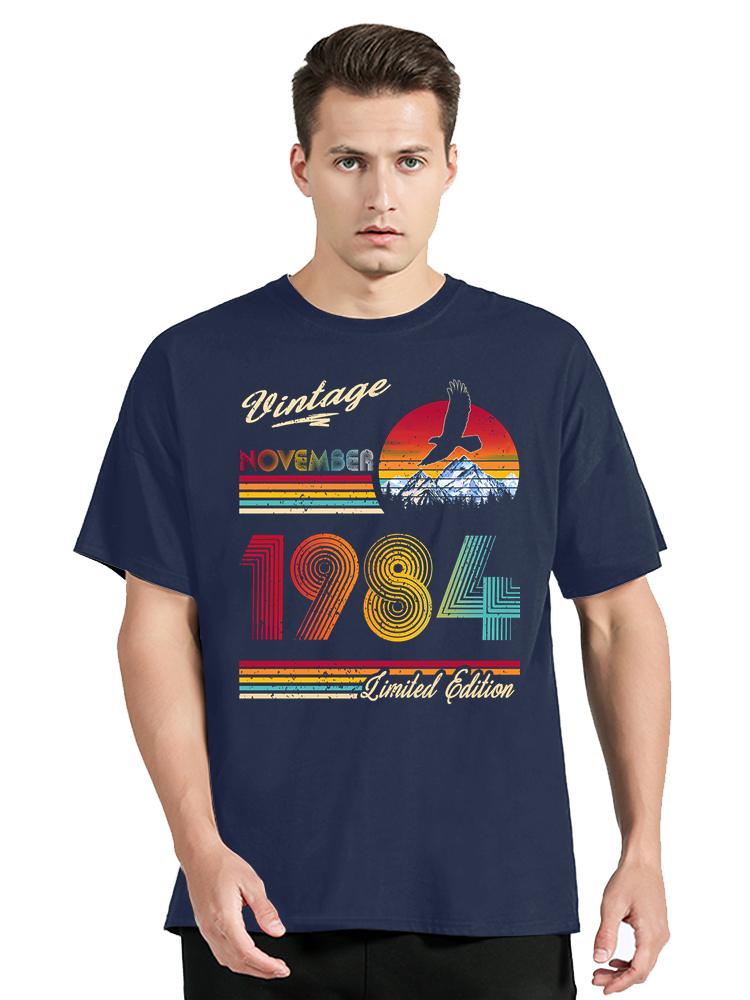 Vintage December 1984 Birthday T-Shirtunisex Clothing Oversized Tshirt O-neck Fashion Retro T Shirt Born In 1984 New Casual Tops