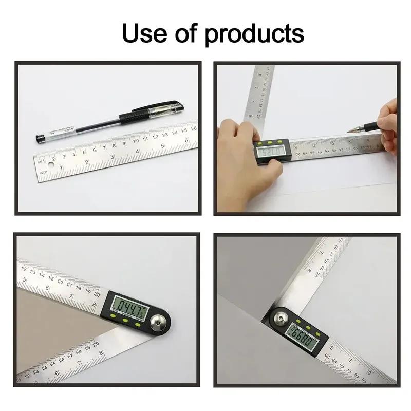 SHANHR 200/300mm Digital Protractor Inclinometer Angle Finder Level Measuring Instrument Digital Goniometer Angle Ruler