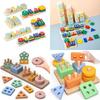 Wooden Geometric Shape Sorting Stacking Early Education Toy For Toddlers Color Recognition And Cognitive Development