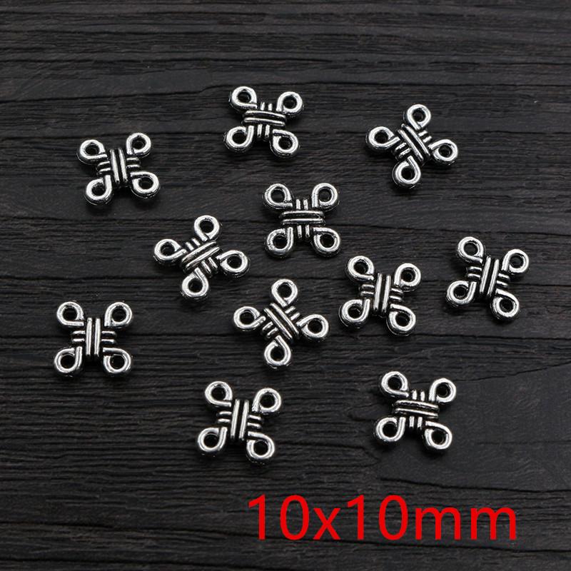 30pcs Antique Silver Plated Boho Vintage Flower Connector Charms Pendant DIY Necklace Bracelet Jewelry Making Findings Supplies