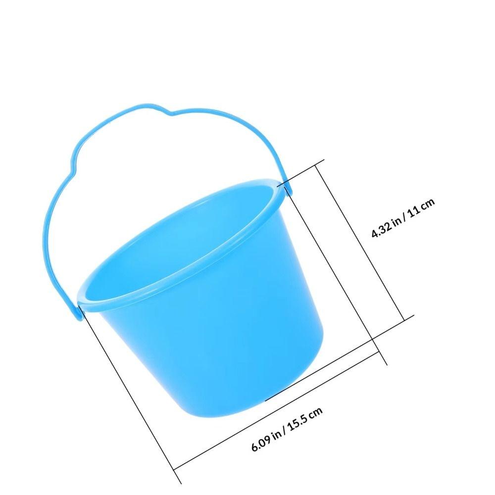 6 Pcs Water-Splashing Festival Toy Beach Sand Buckets with Handle Sand Pails  Outdoor Summer