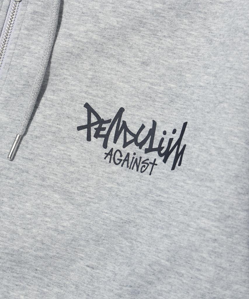 Pendulum Back Logo Two-Way Zip-Up Hoodie Lq1Ju036_Melange Grey
