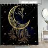 Mandala Celestial Shower Curtain Boho Moon Star Black And White Waterproof Polyester Fabric Bathroom Curtains Home Decor Hooks