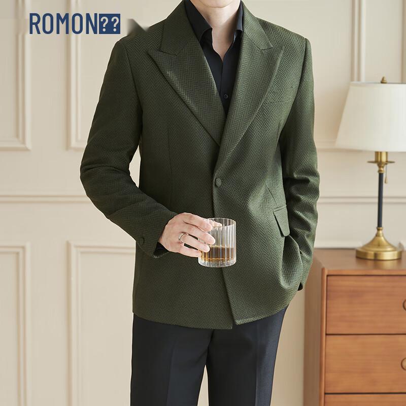 Romon Men s Herringbone Business Suit Jacket XL