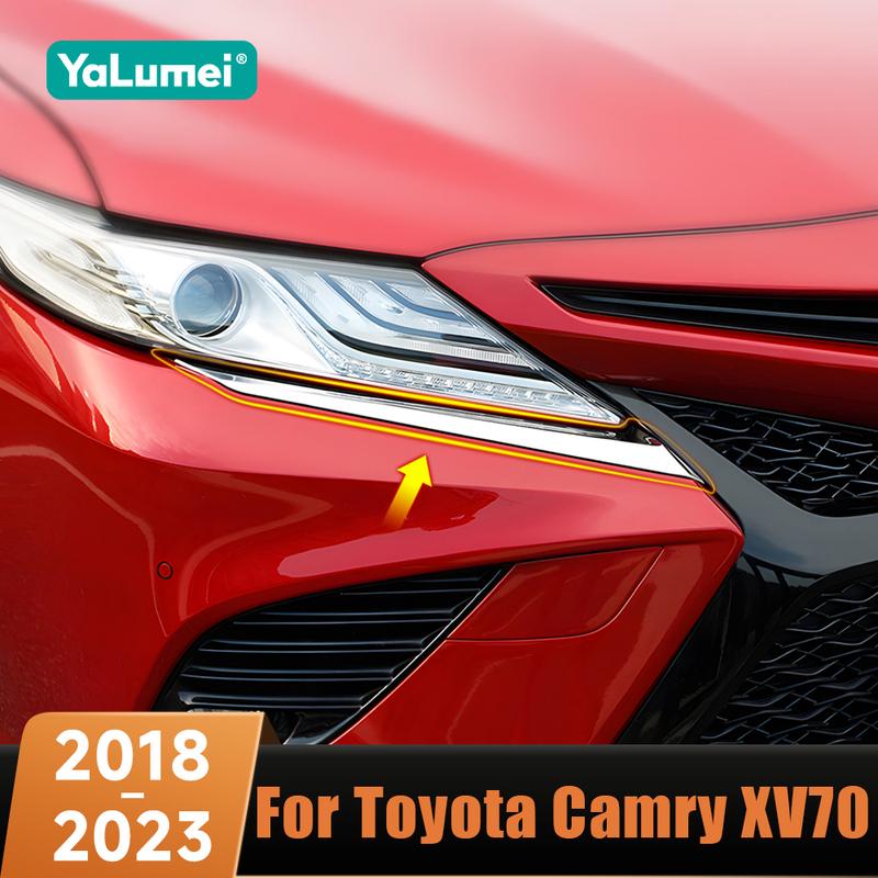 Car Headlight Eyelid Headlamp Eyebrow Sticker Strip Trim Cover Stickers For Toyota Camry 70 XV70 2018