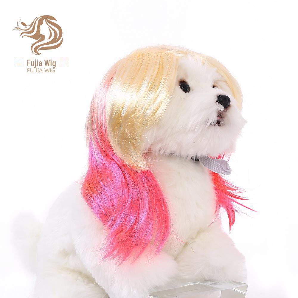Zweifarbige Bob-Perücken für Katzen und Hunde – Halloween-Accessoires