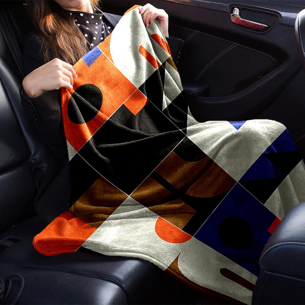 Abstract Geometric Shapes Blanket Soft Throw Blanket For Home Bedroom Bed Sofa Travel Office Solid Christmas Blanket