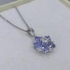 Sace Gems Anhänger für Frauen 925 Sterling Silber 4*5mm Natürlicher Tansanit Anhänger Halskette Hochzeit Party Edlen Schmuck Geschenke