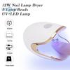 Portable Gel UV Nail Dryer - 3 LEDs, Soft Lighting, No Dazzling LED Nail Lamp for Quick Bake Dry Nail Polish