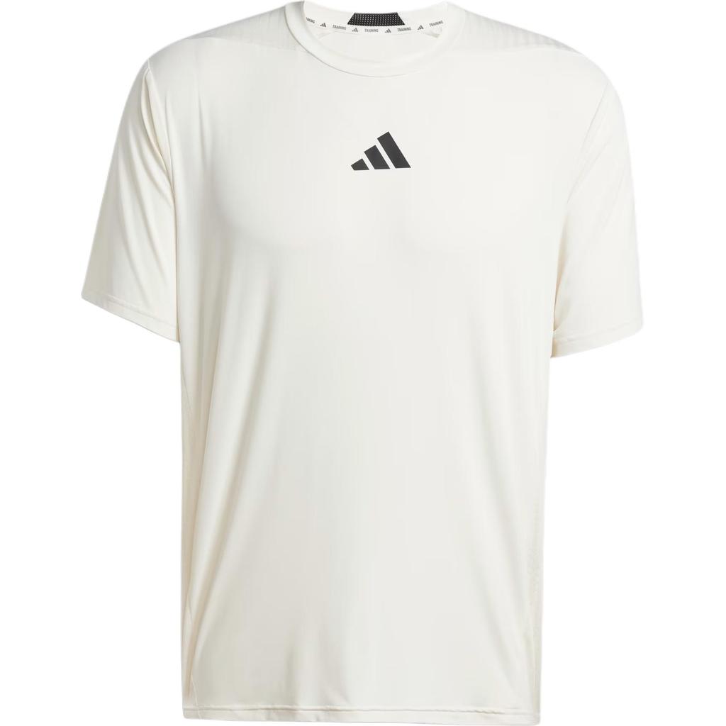 Adidas Moisture Wicking Quick Dry Soft Comfortable Skin Friendly Versatile Short Sleeve T-Shirt Men Tops Chalk-White JE5746