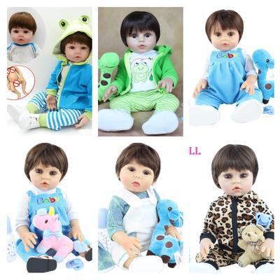 BZDOLL 19inch Full Body Soft Silicone Baby Reborn Doll 48cm Realistic Newborn BeBe Dolls Boy Bathe Toy Birthday Gift