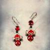 GemChic Women's New Vintage Red Coloured Glaze Alloy Tassel Fringe Earrings Ethnic Fashion Hook Earrings Birthday Christmas Jewelry Gift