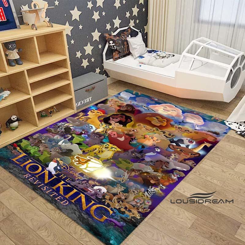 Customizable large Simba Lion King cartoon rug, suitable for living rooms, children's bedrooms, sofas, doormats, and is non-slip